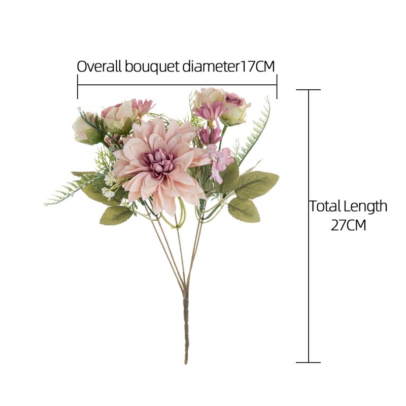 MW66793 Cheap Low MOQ Silk Artificial Flower Dahlia Bouquet for Home Party Wedding Centerpieces Table Decorations