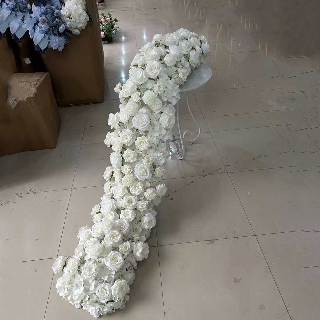 M-R02 Wedding table centerpiece floral arch flowers runner artificial flower table row