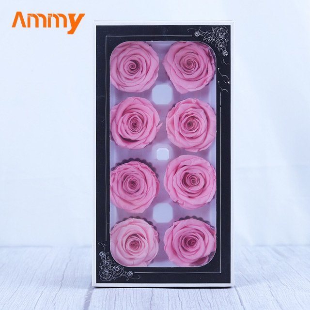 Ammy Preserved Roses Buds A Grade 4-5cm Fever Flower Rose Head Eternal Life Flowers Floral Material Gift box Bouquet Valentins