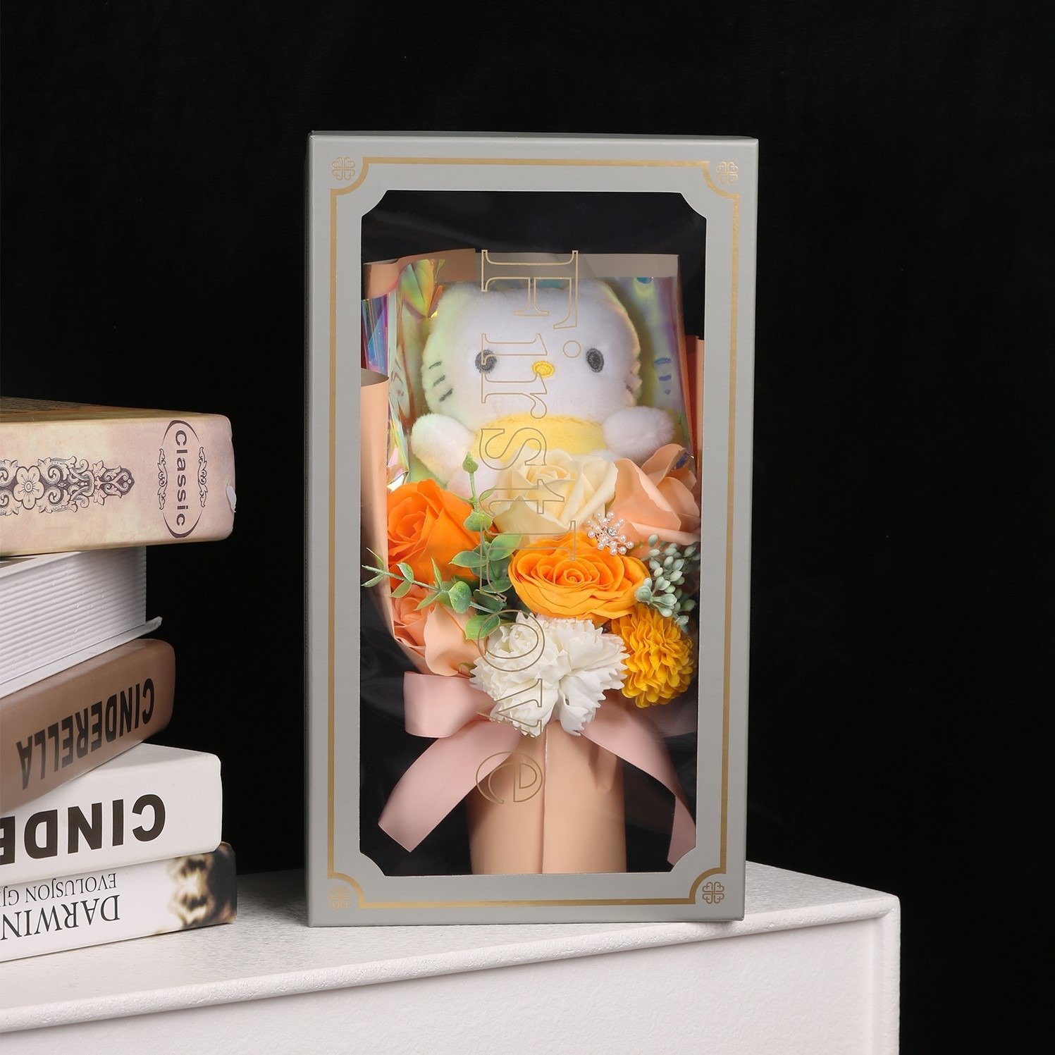 2024 New Fashion Gifts Preserved Rose with Teddy Bear for girlfriend gift soap flower rose bouquet