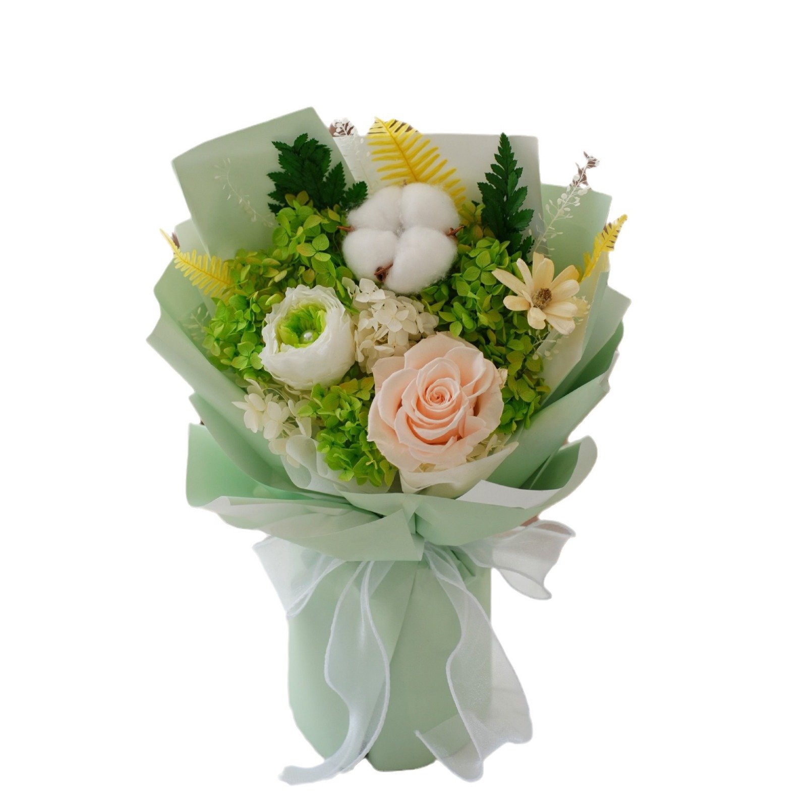 Factory Wholesale Preserved Flower Bouquet Green For Gift