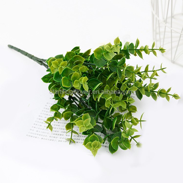Faux Flowers Supplies Real Touch Leaf Branch Stem Bouquet Greenery Silk Artificial Eucalyptus