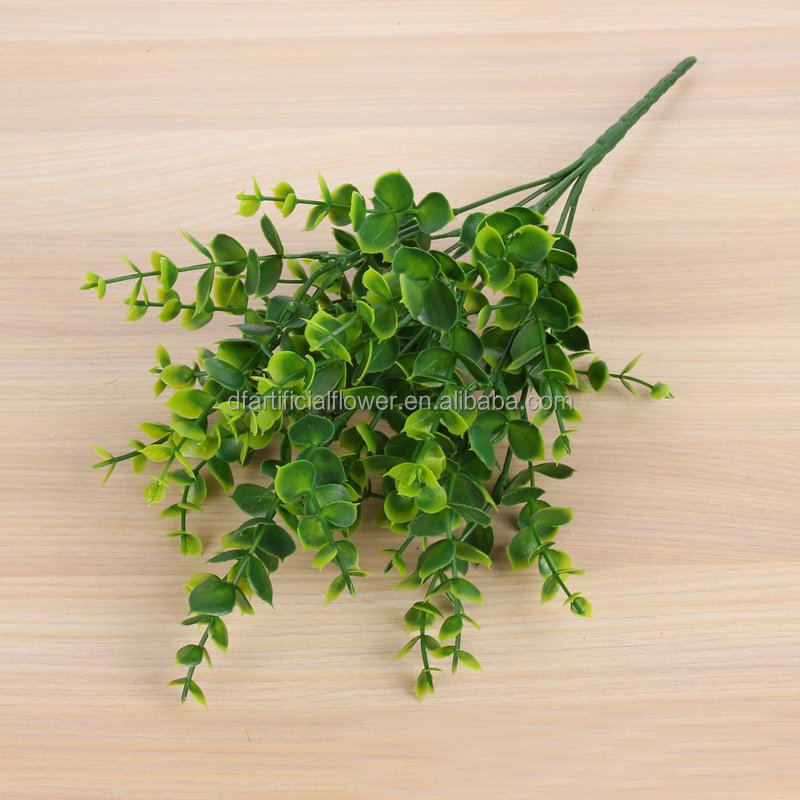 Faux Flowers Supplies Real Touch Leaf Branch Stem Bouquet Greenery Silk Artificial Eucalyptus