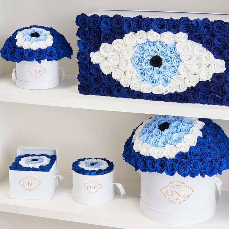 UO Customized Letter Forever Roses Box Flowers Eternal Rose Preserved Flower Gift In Hat Box For Girlfriend Mothers Anniversary