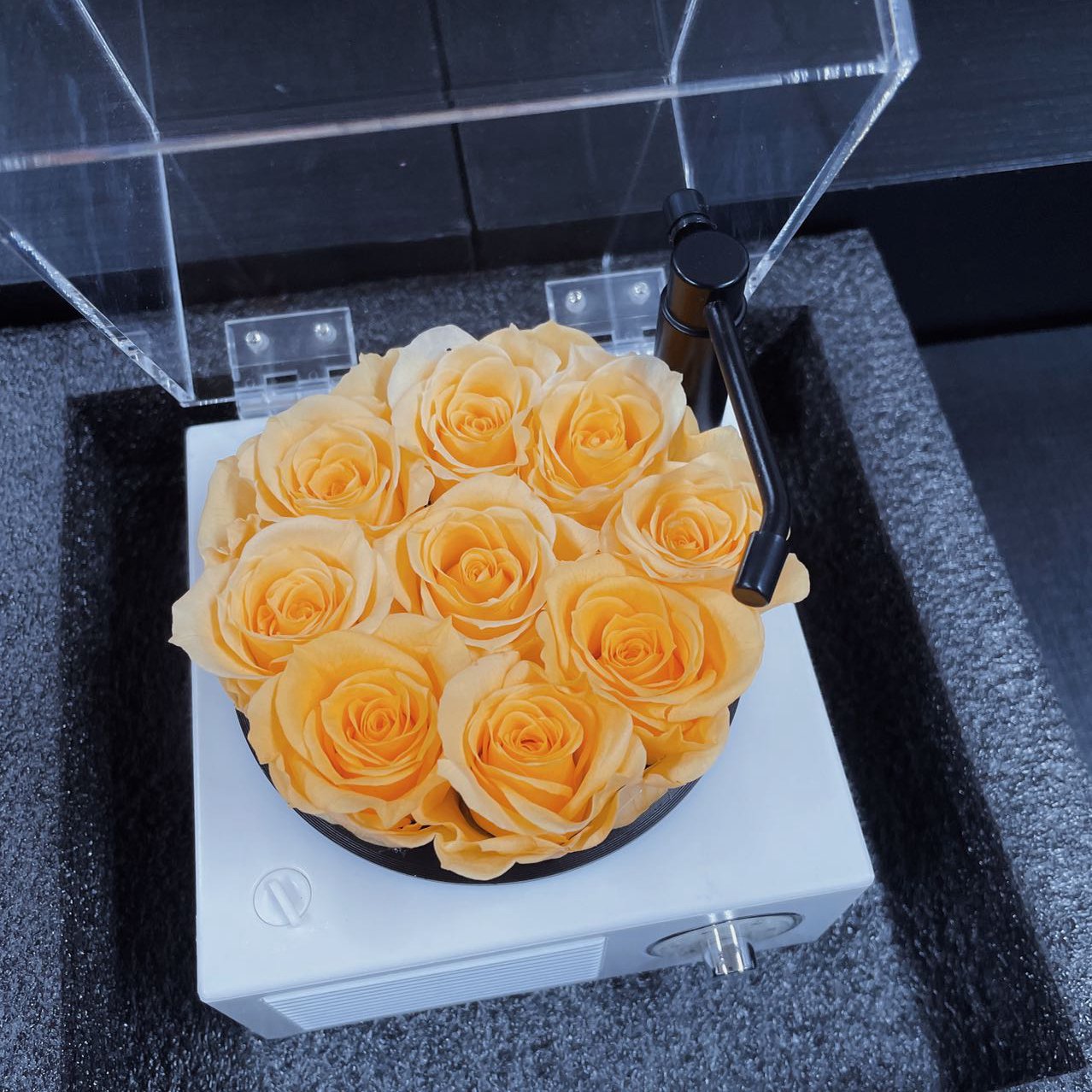 Home Decoration Luxurious ornaments Everlasting Eternal Real natural rose Immortal Preserved Flower Phonograph Bluetooth Speaker