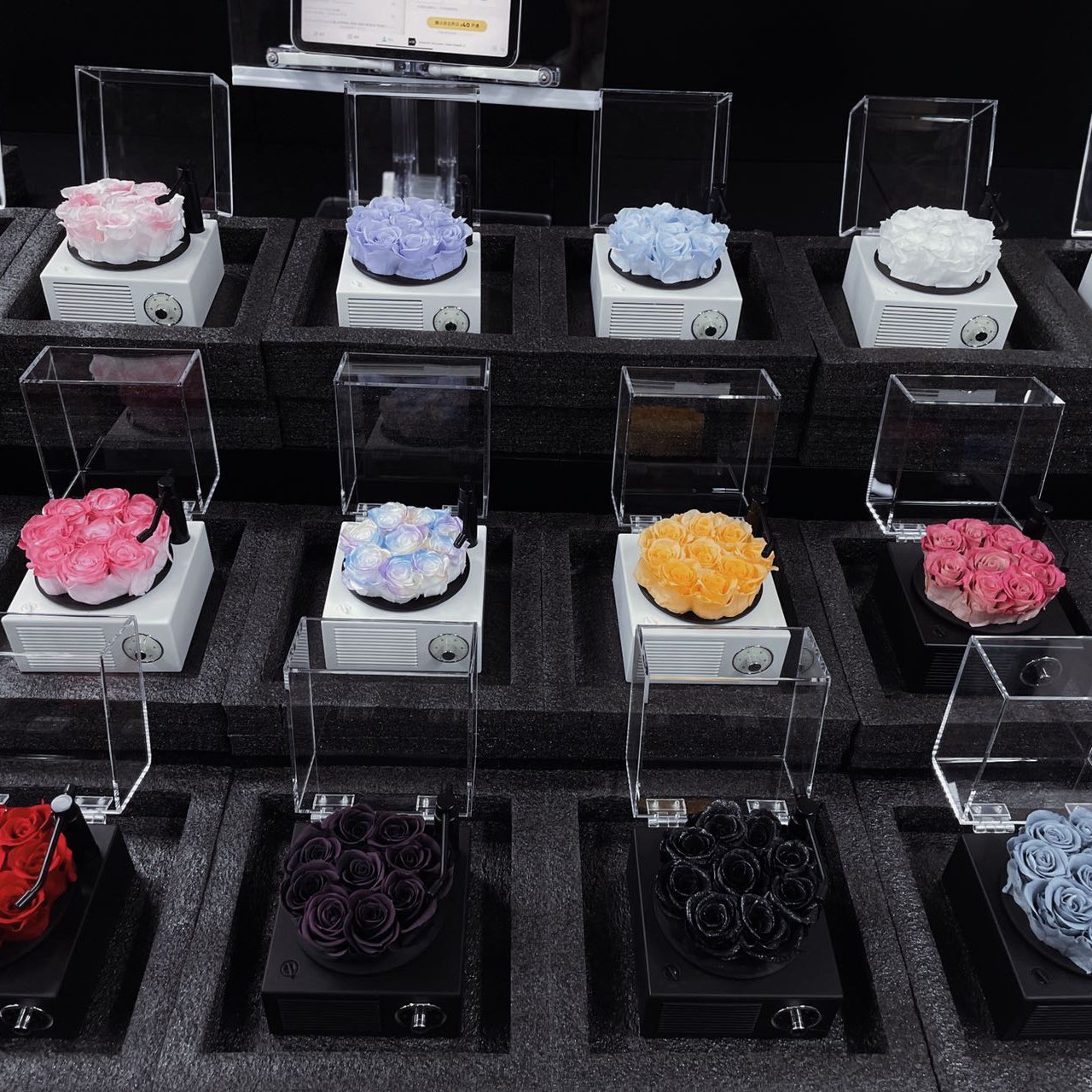 Home Decoration Luxurious ornaments Everlasting Eternal Real natural rose Immortal Preserved Flower Phonograph Bluetooth Speaker