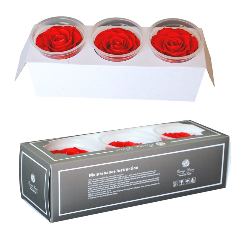 Preserved Rose Flowers Immortal Rose 7-8CM Diameter DIY Wedding Eternal Life Flower Material Gift Preserved Real Roses Wholesale