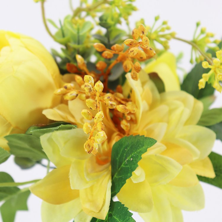 Wholesale 42cm Dahlia Eucalyptus Globulus Artificial Preserved Flowers & Plants Factory Outlet Decorative Other Flowers & Plants