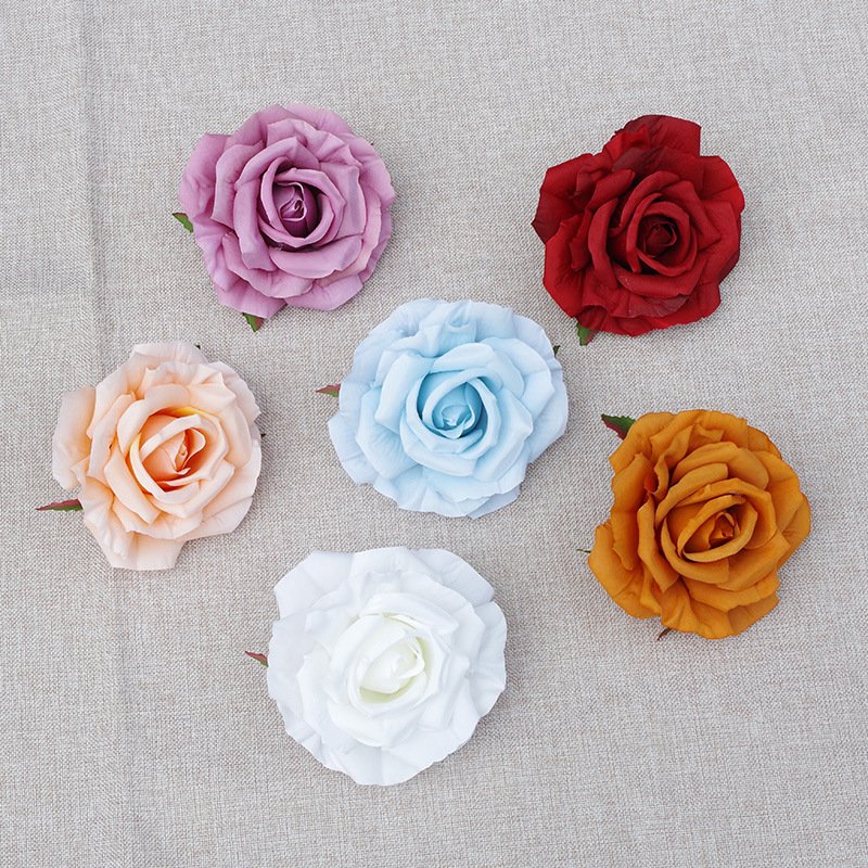 AF3502 New Colorful Silk Large Artificial Flower Heads Piece Wholesale Artificial Flower Rose Flower For Wedding Decoration
