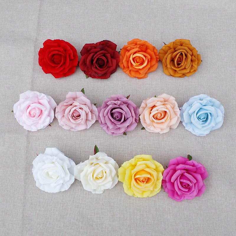 AF3502 New Colorful Silk Large Artificial Flower Heads Piece Wholesale Artificial Flower Rose Flower For Wedding Decoration
