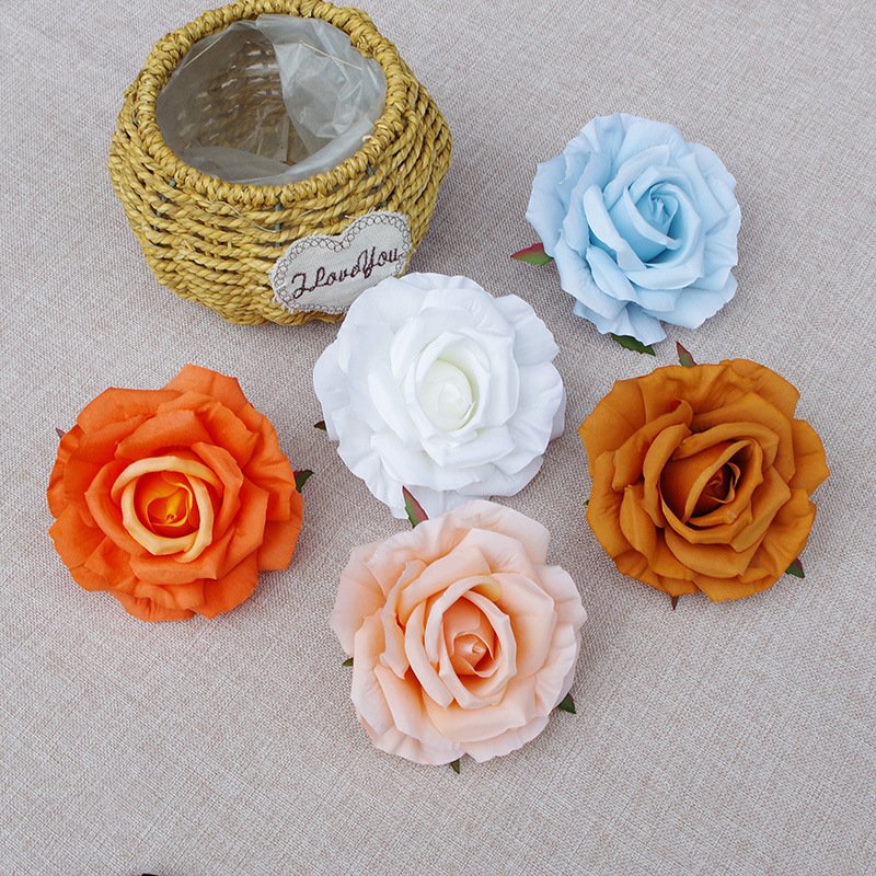 AF3502 New Colorful Silk Large Artificial Flower Heads Piece Wholesale Artificial Flower Rose Flower For Wedding Decoration
