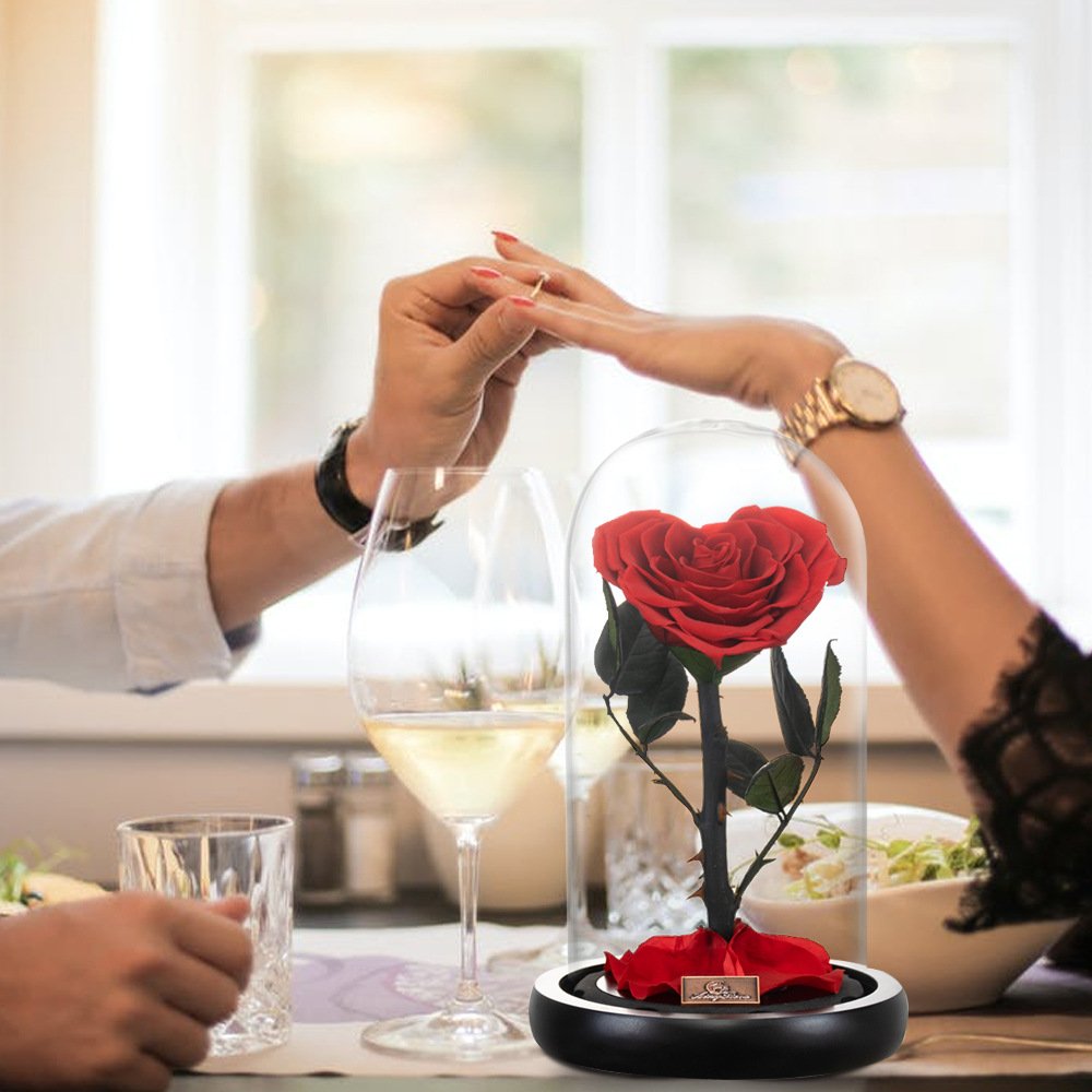 Hot Sale Valentine's Morther's Day Gift Eternal Rose Flowers Everlasting Preserved Flower Forever Roses Led In Glass Dome
