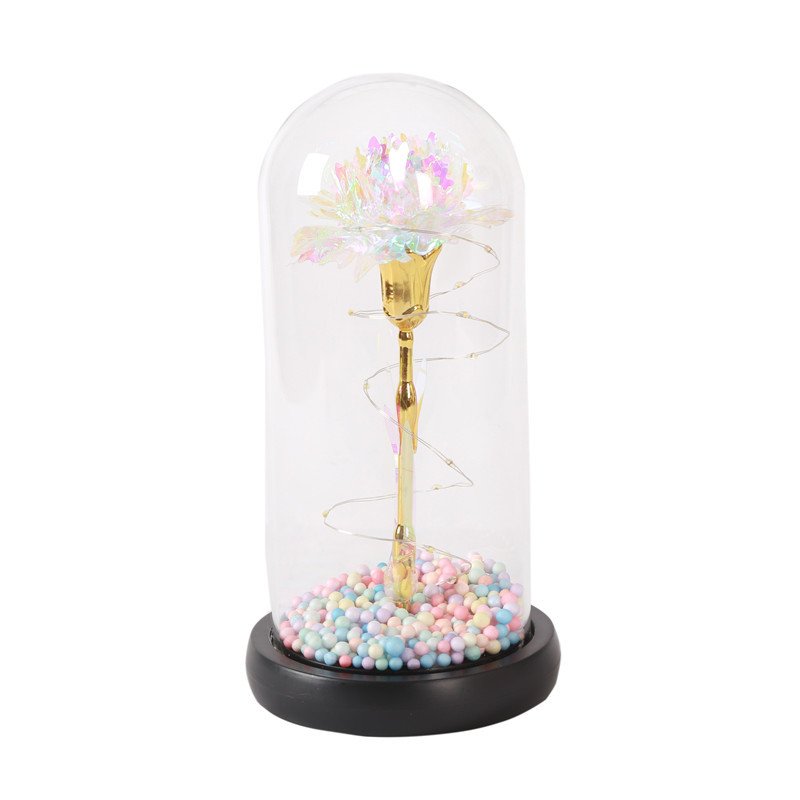 Long Lasting Valentine's Day Preserved Flower Eternal Red Rose in Glass Dome for Mother's Day Gifts