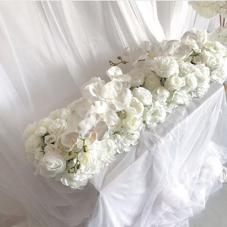 GIGA Luxury Table Runner 3ft 6ft Long Silk Preserved Flowers Unique Wedding Decoration High Design Parties New Year's