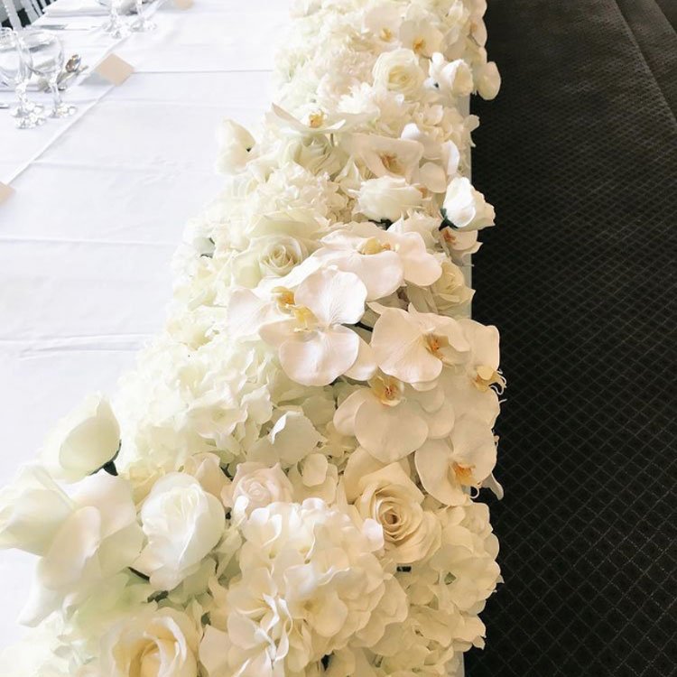 GIGA Luxury Table Runner 3ft 6ft Long Silk Preserved Flowers Unique Wedding Decoration High Design Parties New Year's