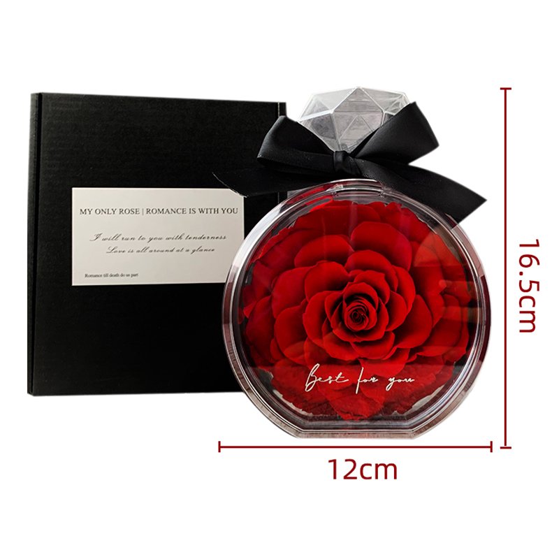 wholesale Home Decor Valenrtine Day Gift Handmade Preservation Roses with Long Stem Real Roses Preserved Flowers Perfume Bottle