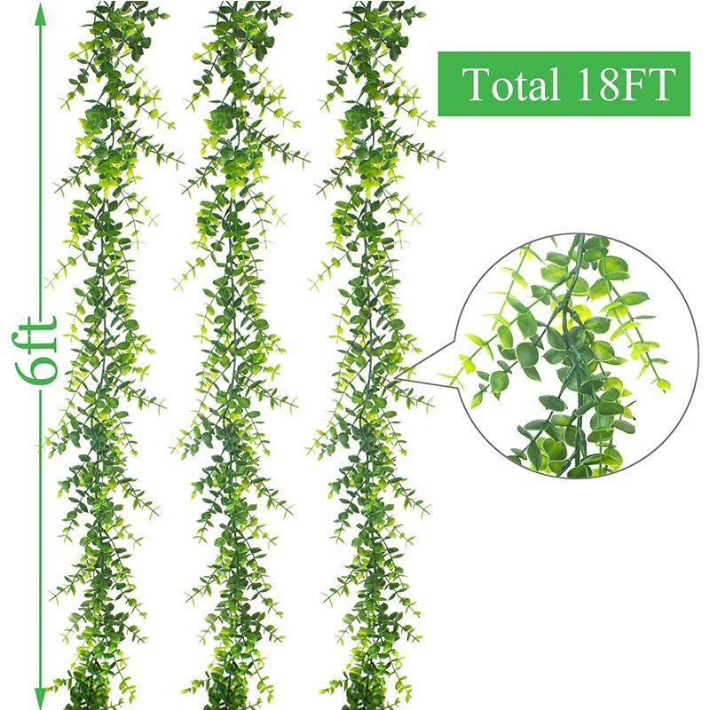 Wedding Backdrop Arch Wall Table Decorative Artificial Eucalyptus Garland Vine Greenery for Christmas & Valentine's Day Party