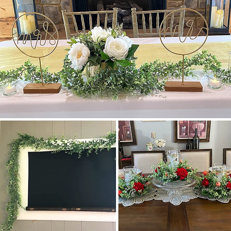 Wedding Backdrop Arch Wall Table Decorative Artificial Eucalyptus Garland Vine Greenery for Christmas & Valentine's Day Party