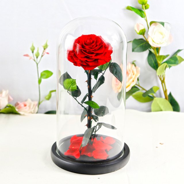 Ammy wedding favors Preserved Flower Rose Big Prince Roses Forever Flowers Eternal Roses In Glass Dome For Valentines Day Gifts