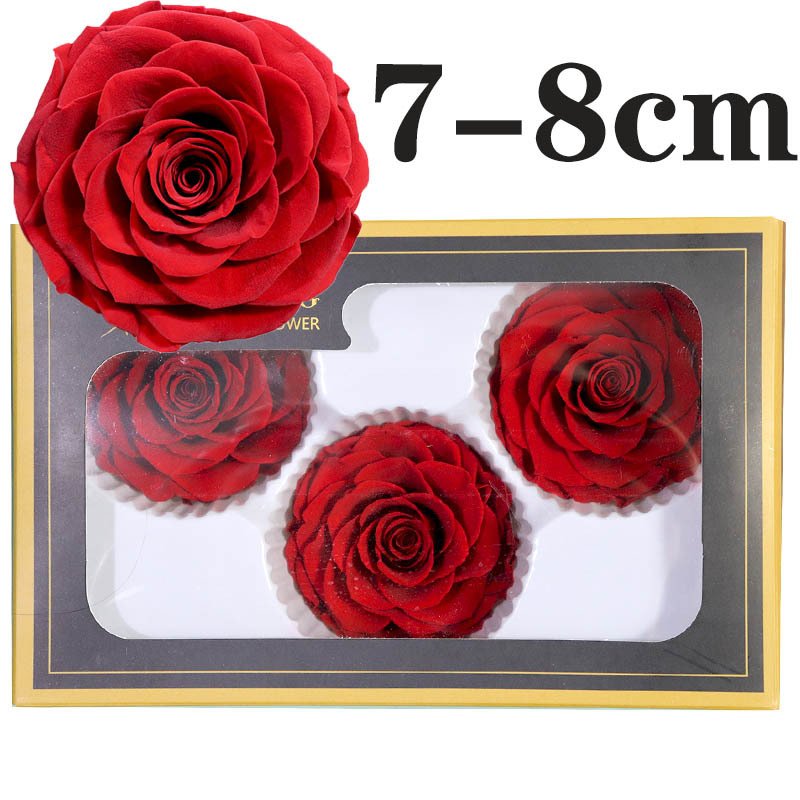 High Quality Preserved Roses 7-8 cm-Pack of 3 Colorful Preserved Roses head for Wedding decor Floral Arrangement flowers