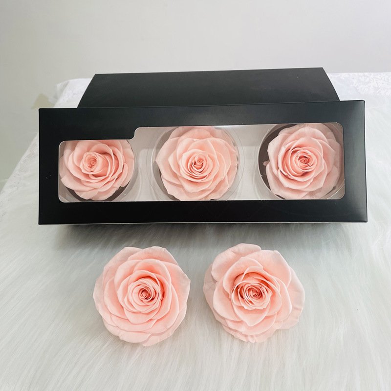 High Quality Preserved Roses 7-8 cm-Pack of 3 Colorful Preserved Roses head for Wedding decor Floral Arrangement flowers