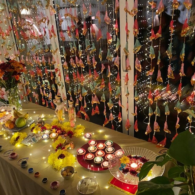 lot of Multicolor strings Indian Wedding Decoration, Mehndi Decor Party Backdrop, Wedding Decor Props Wedding Backdrops