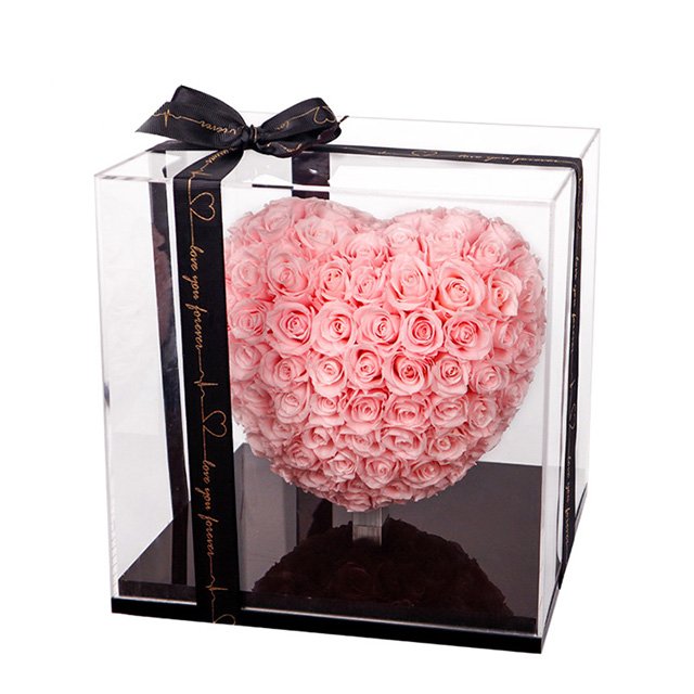 Customized Logo Preserved Roses Stabilized Preserved Rose Flower In Gift Boxes Eternal Heart Christmas Gifts Valentines Day Gift