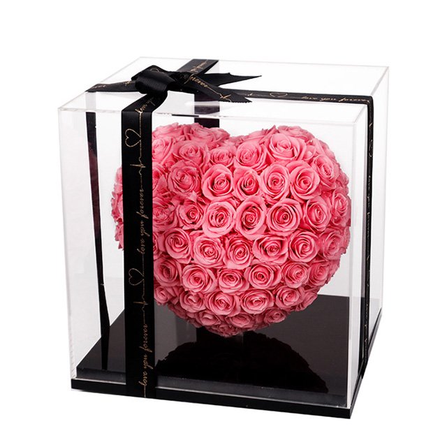 Customized Logo Preserved Roses Stabilized Preserved Rose Flower In Gift Boxes Eternal Heart Christmas Gifts Valentines Day Gift
