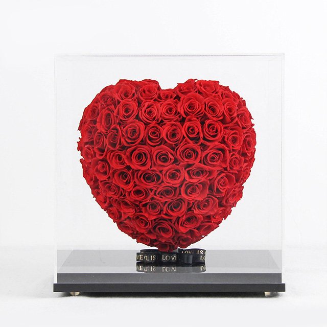 Customized Logo Preserved Roses Stabilized Preserved Rose Flower In Gift Boxes Eternal Heart Christmas Gifts Valentines Day Gift
