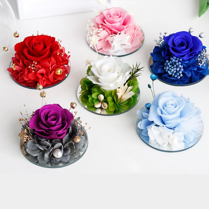 Lovebay Natural Rose wholesale Natural Rose Stem Preserved Roses Eternal Real Handmade Preserved Flowers in Angel Glass Dome