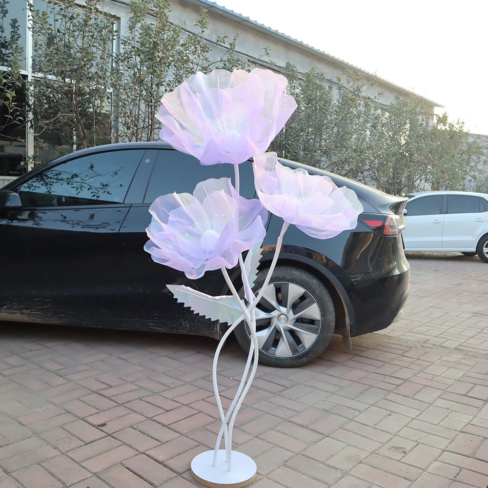 Artificial Large Silk Poppy Flower Wedding Outdoor Decoration Party Accessories Photography Backdrop Natural Preserved Flowers