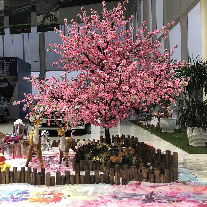 Large Artificica Peach Blossoml Trees Artificial Decor Simulation Plant Fake flower Sakura Trees