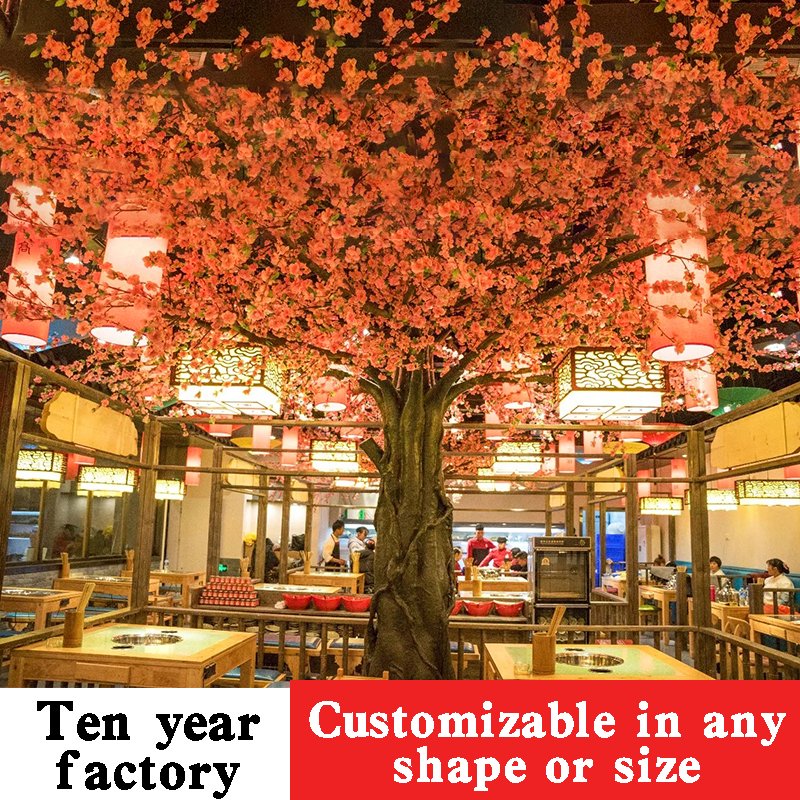 Large Artificica Peach Blossoml Trees Artificial Decor Simulation Plant Fake flower Sakura Trees