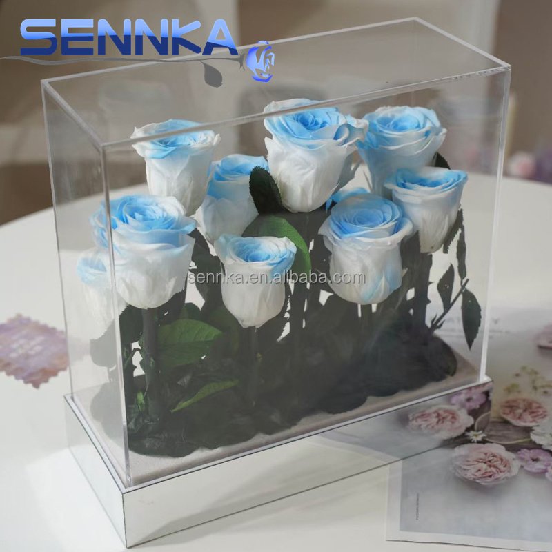 Gift Preserved Flower Box Valentine Wholesale Luxury Everlasting Stabilized Preserved Rose Bag Wedding Birthday Customized Color