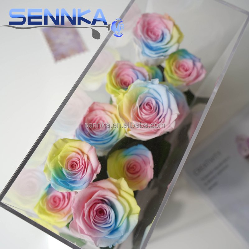 Gift Preserved Flower Box Valentine Wholesale Luxury Everlasting Stabilized Preserved Rose Bag Wedding Birthday Customized Color