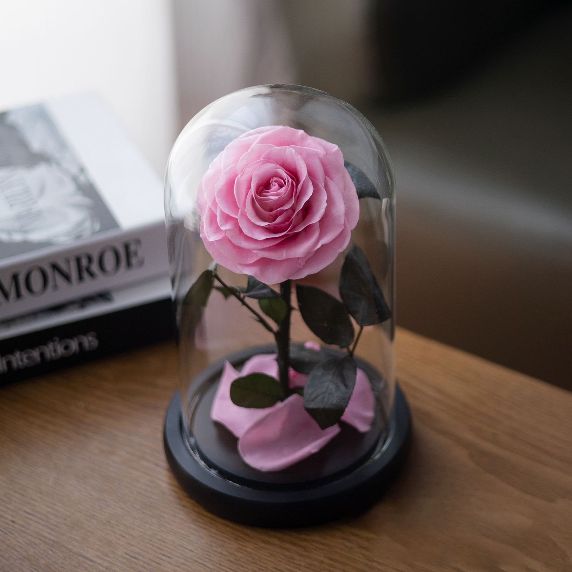 Beauty And The Beast Rose Personalized Customized Forever Roses Real Preserved Eternity Rose In Glass Dome