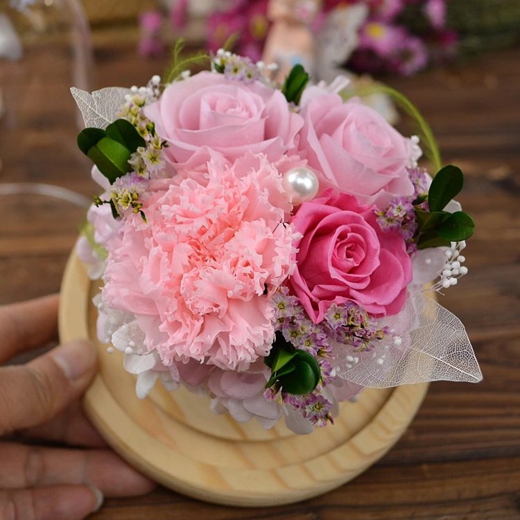 2022 New Desgin Preserved Rose Flowers in Glass for girlfriend birthday gift