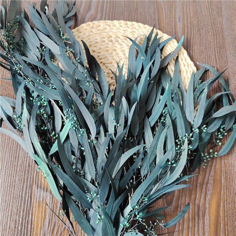 Preserved Eucalyptus Olive Seeded Willow Leaves for Indoor Home & Office Decor; Millet Leaf Party Decoration Plants