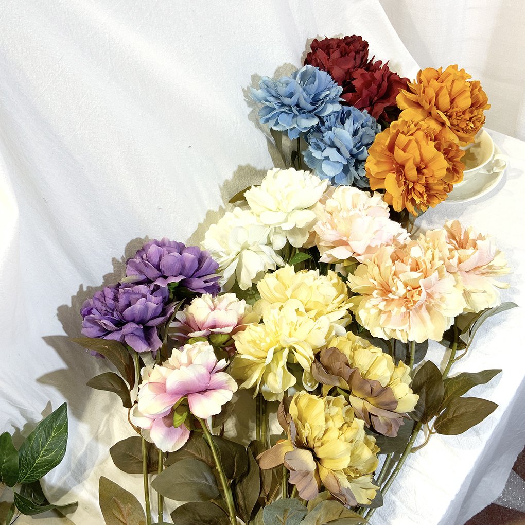 Best Selling Rose Fake Flowers For Wedding Decoration Chinese New Year Fake Decorative Silk Peony Artificial Flowers