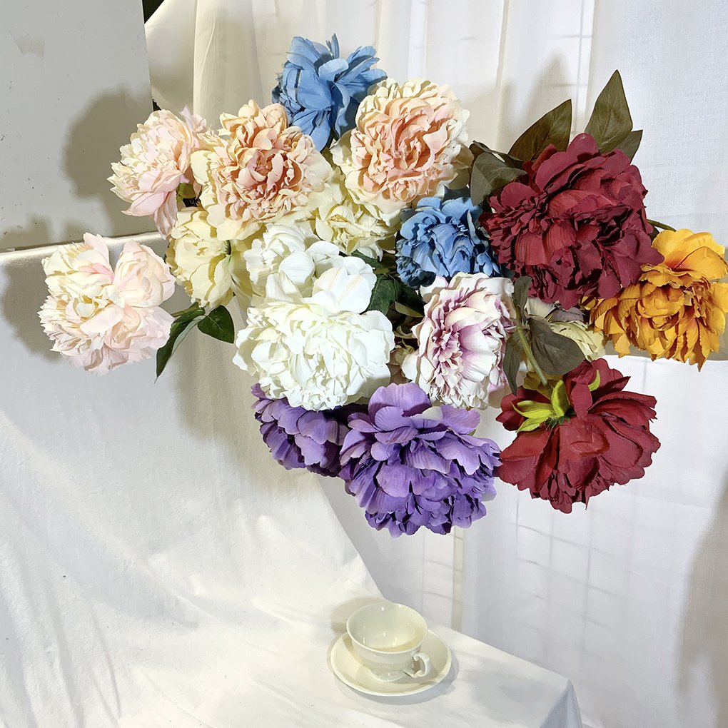 Best Selling Rose Fake Flowers For Wedding Decoration Chinese New Year Fake Decorative Silk Peony Artificial Flowers