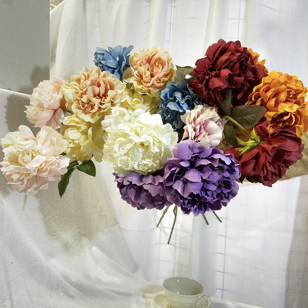 Best Selling Rose Fake Flowers For Wedding Decoration Chinese New Year Fake Decorative Silk Peony Artificial Flowers