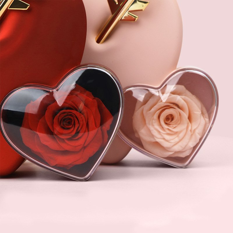 TC Newest Style Cupid's Arrow Loving Heart Ring Necklace Earring Box Valentine's Day Wedding Preserved Flower Jewelry Gift Box