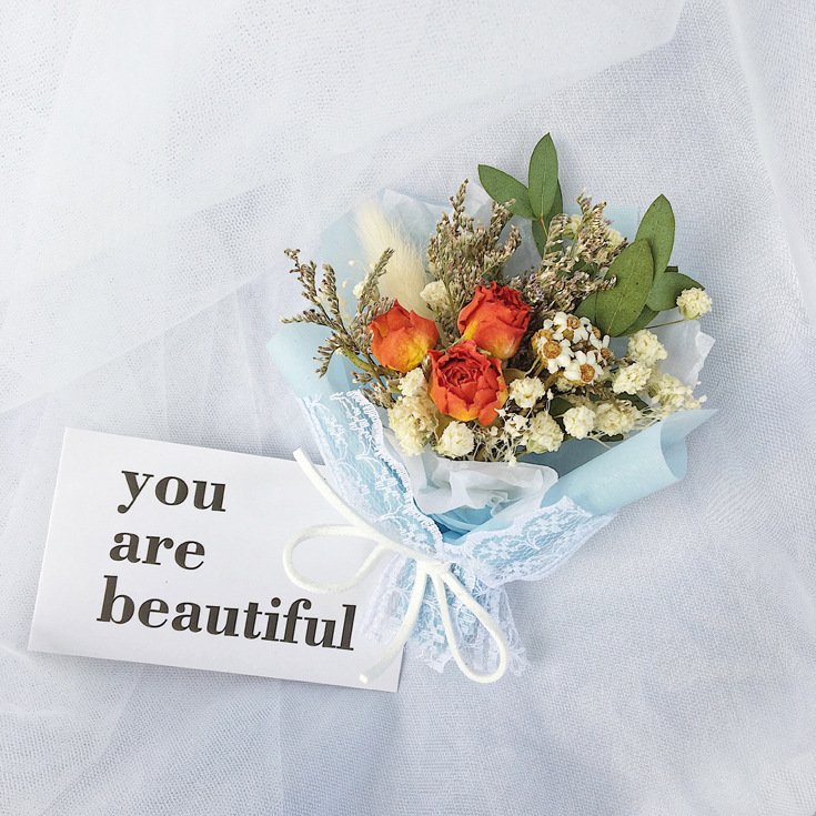 Colorful Luxury Mini Natural Dried Flower Bouquet For Decoration Valentine'S Day Gift Diy Handmade Material Dried Flower