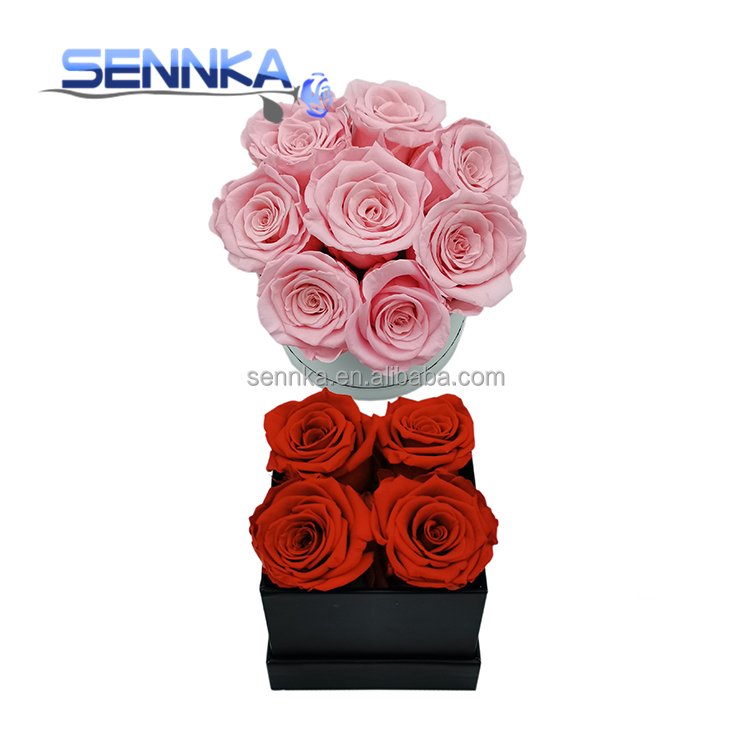 China Sennka Preserved Roses In square Gift Box For Christmas