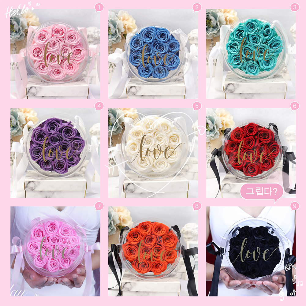 Forever Immortal Everlasting Flower Eternelle Gold Eternal Acrylic Preserved Roses Natural Real Rose Christmas Gift Box DIY