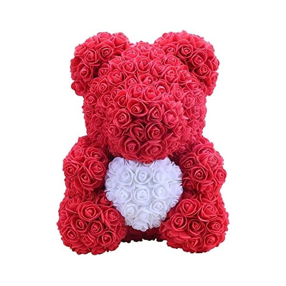 Wholesale Red Rose Teddy Bear 25cm with Gift Box Beautiful Heart Rose Bear For Valentines Day Gifts