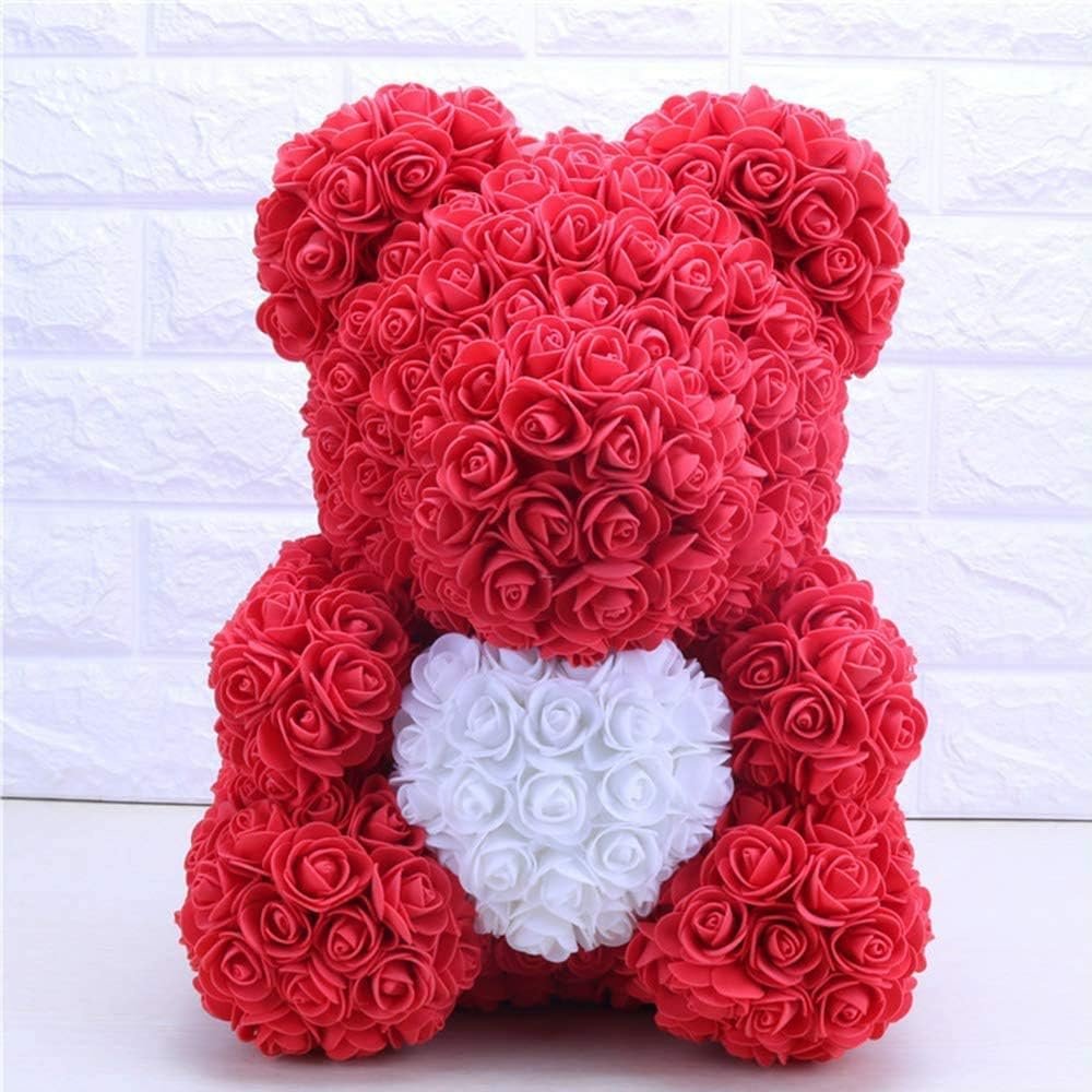 Wholesale Red Rose Teddy Bear 25cm with Gift Box Beautiful Heart Rose Bear For Valentines Day Gifts