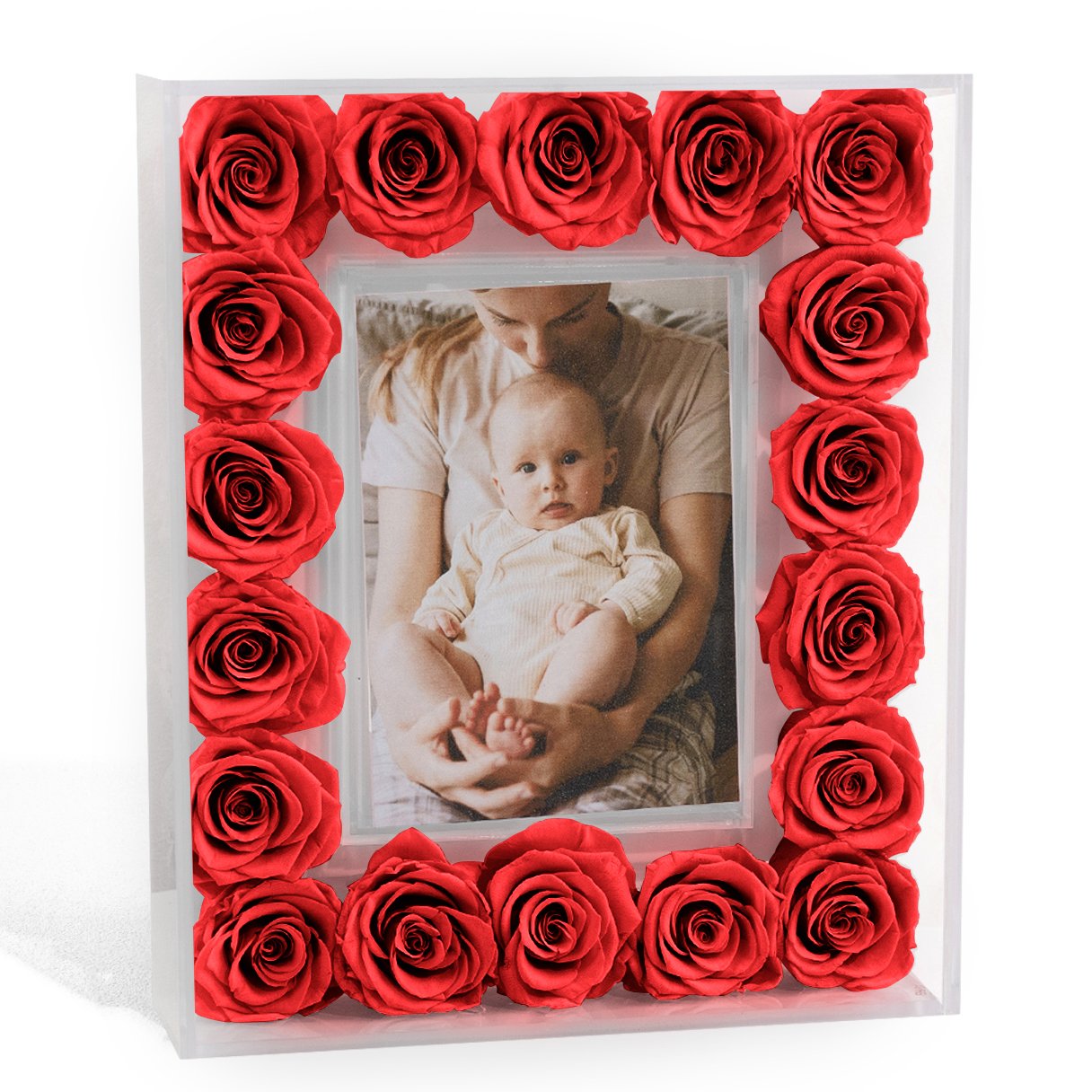 New Product Ideas 2024 Eternal Roses Long Life Valentine Day Gifts Acrylic Frame Stabilized Purple Preserved Immortal Flower