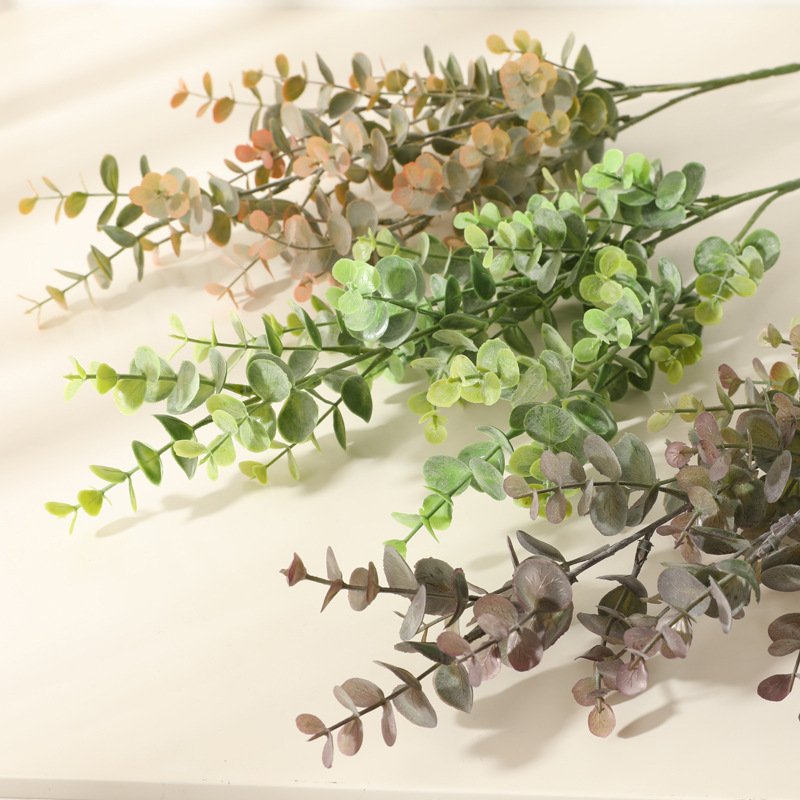 Simulated Eucalyptus Money Leaf Home Wedding Decoration Artificial Flower Green Plant Single Branch Eucalyptus Leaf Plant