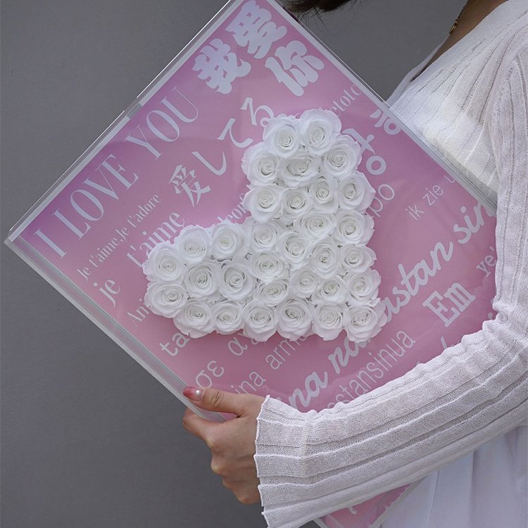 High Quality Stock 5 Colors Preserved Rose Eternal Flower Photo Frame